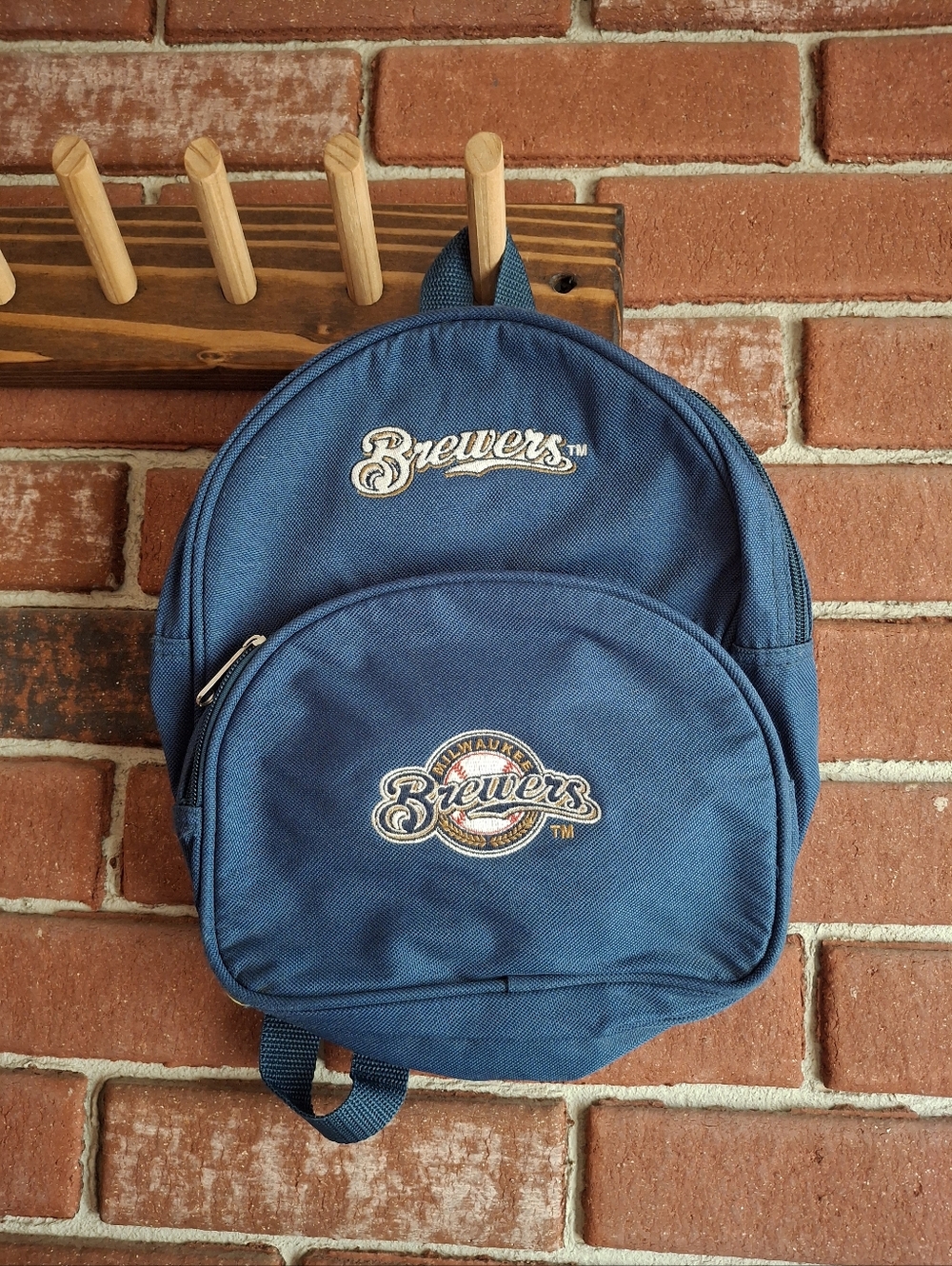 Vintage Milwaukee Brewers blue backpack